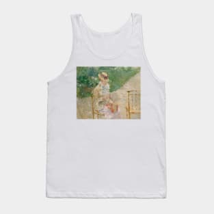 Young Woman Knitting by Berthe Morisot Tank Top